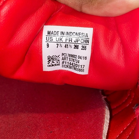 All Red Adidas Men Size:9 - Picture 6 of 12